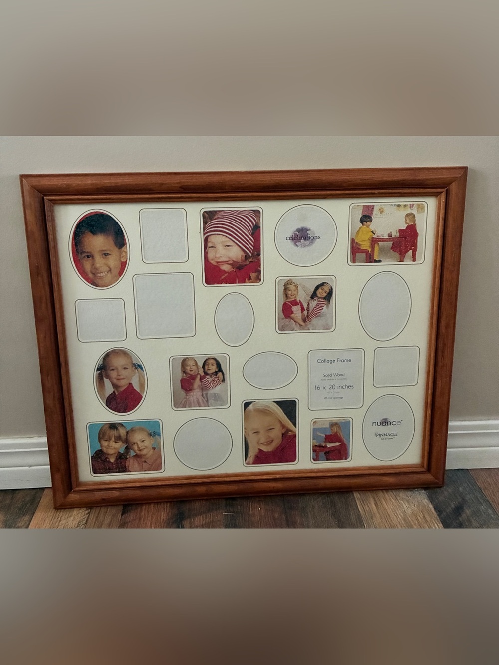 Vintage New Pinnacle Nuance 16x20 Wood Collage Photo Frame